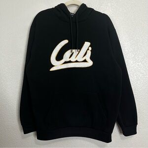 Apparel Collection California "Cali" Black Hoodie Men's Sweatshirt, Sz Large
